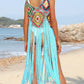 Fringe Spaghetti Strap Cover-Up - Farnelli