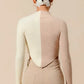 SO ME Color Block Fitted Crop Sweater Top - Farnelli