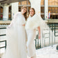 Ivory / White Fur Shawl (Butterfly Ivy03)