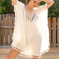 Tassel Cutout Half Sleeve Cover-Up - Farnelli
