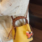 Braided Top Handle Bucket Crossbody Bag - Farnelli