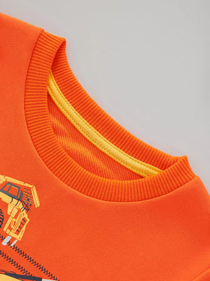 Children's Construction Vehicle Crew Neck Sweatshirt - Farnelli