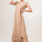 And The Why Washed Cotton Gauze Fringe Detail Tiered Dress - Farnelli