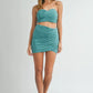 MABLE Ruched Tube Crop Top and Skirt Set - Farnelli