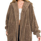 Zenana Hooded Faux Fur Jacket with Pockets - Farnelli