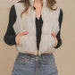 Love Tree Zip Up Turtleneck Cropped Vest Coat - Farnelli