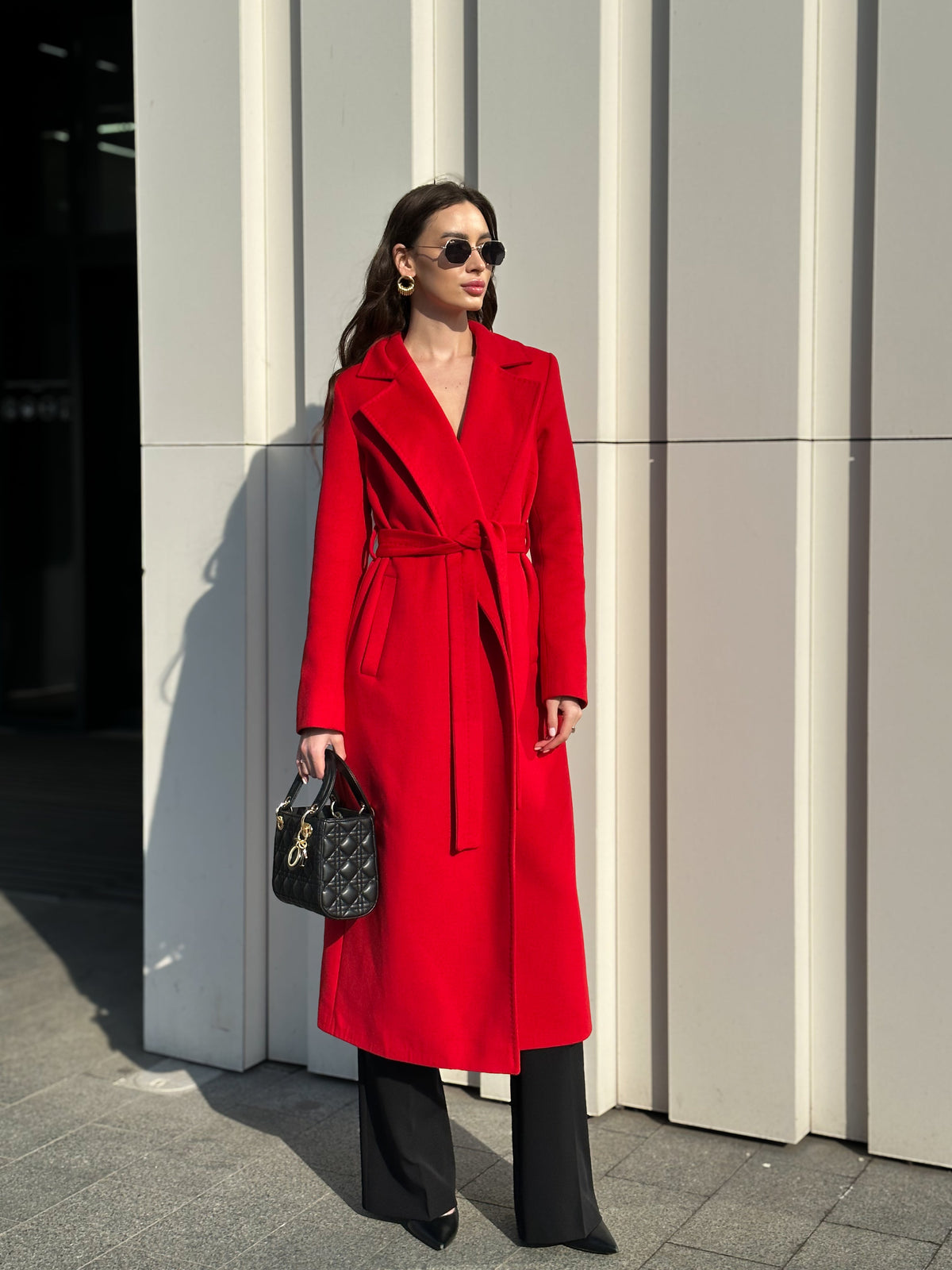 Astoria classic red wraparound wool blend overcoat by Alaska® Outerwear Company