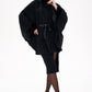 Genuine Scandinavian Mink Fur Double Face Wool Poncho