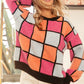 BiBi Multi Color Checker Pattern Sweater - Farnelli