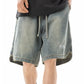 Men's Plus Size Drawstring Denim Shorts - Farnelli
