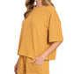 Zenana Raised Rib Short Sleeve Tee and Drawstring Shorts Set - Farnelli