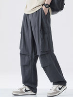 Men's Drawstring Wide Leg Cargo Pants - Farnelli