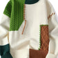 Men's Plus Size Color Block Cable Knit Sweater - Farnelli
