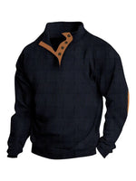Men's Full Size Button Detail Long Sleeve Sweatshirt Plus Size - Farnelli