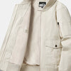 Men's Plus Size Casual Lightweight Bomber Jacket - Creamy-white