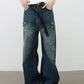 Men's Distressed Wide Leg Jeans - Farnelli