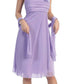 CLEARANCE - Eureka 1801 One Shoulder Knee Length Chiffon Dress (Size 2XL)