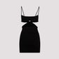 Off White Cut Out Ribbed Mini Dress Women
