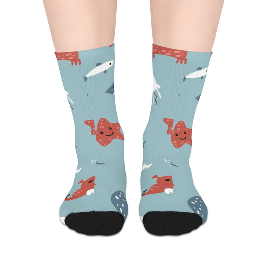 Whimsical Animal Mid-length Socks | Fun Gift for Animal Lovers, Cozy Footwear, Unique Style, Cute Pattern, Everyday Essentials