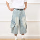 Men's Vintage Wash Wide-Leg Capris Jeans - Farnelli
