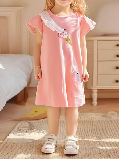 Children's Goose Ruffle Sleeve Dress - Farnelli