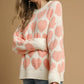 Umgee Mix Heart Pattern Pearl Accent Sweater - Farnelli