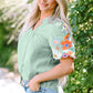 Reya Floral Embroidered Puff Sleeve Split Neck Blouse - Farnelli