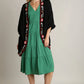 Umgee Embroidery Open Front Kimono with Pleated Shoulder Detail - Farnelli