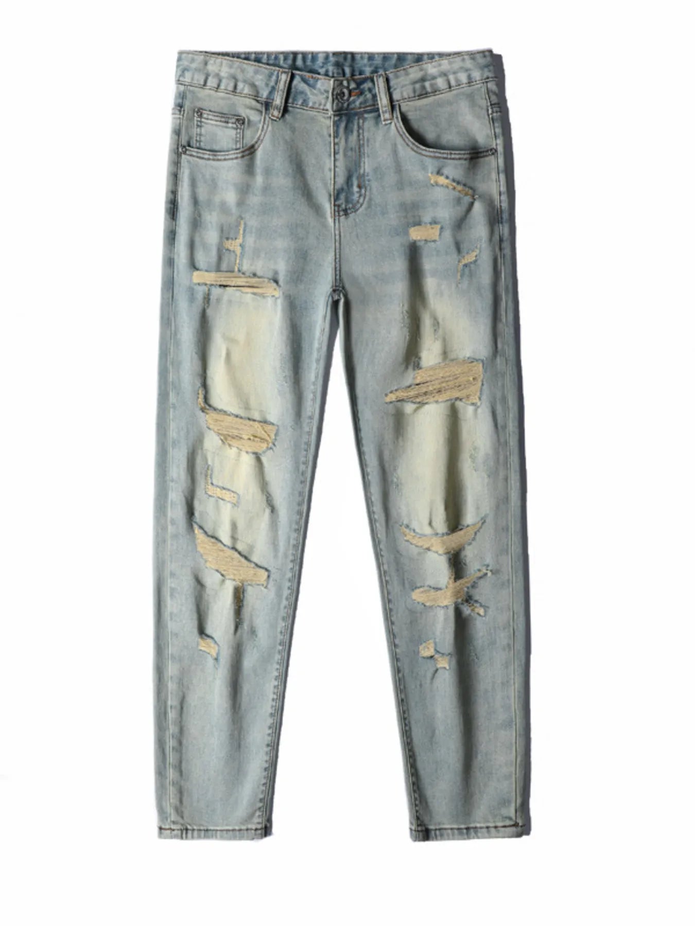 Men's Distressed Slim Fit Jeans - Farnelli