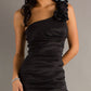 CLEARANCE - Eureka 1893 Rosette Studded Single Strapped Short Cocktail Dress (XS)