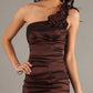 CLEARANCE - Eureka 1893 Rosette Studded Single Strapped Teal Cocktail Dress (Size L)