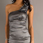 CLEARANCE - Eureka 1893 Rosette Studded Single Strapped Red Cocktail Dress (Size 2XL, 3XL)