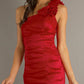 CLEARANCE - Eureka 1893 Rosette Studded Single Strapped Teal Cocktail Dress (Size L)