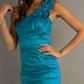 CLEARANCE - Eureka 1893 Rosette Studded Single Strapped Short Cocktail Dress (3XL)