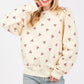 SAGE + FIG Heart Printed Contrast Long Sleeve Sweatshirt - Farnelli