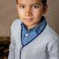 Tipped Cardigan with Elbow Patches