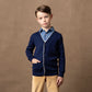 Tipped Organic Cardigan with Elbow Patches