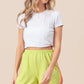 BiBi Cord Rib with Band Side Slit Shorts - Farnelli