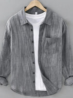 Men's Plus Size Button Up Long Sleeve Shirt - Farnelli