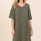 Mittoshop Urban Rib Knit Short Sleeve Tee Dress - Farnelli