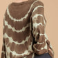 Umgee Full Size Ribbed Hem Tie Dye Round Neck Sweater Plus Size - Farnelli