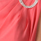 CLEARANCE - Eureka 1902 Layered One Shoulder Short Chiffon Coral Dress (Size M)