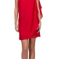 CLEARANCE - Eureka 1902 Layered One Shoulder Short Chiffon Coral Dress (Size M)