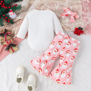 Children's Christmas Print 3 Piece Outfit Set - Farnelli