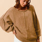 SO ME Loose Fit Exposed Seam Slouchy Boucle Sweater - Farnelli
