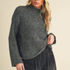 Aemi + Co Mock Neck Long Sleeve Sweater - Dark Gray
