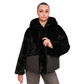 Montana Eco-Fur Down Coat in Black