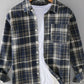 Men's Plus Size Plaid Button Up Long Sleeve Shirt - Farnelli