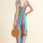 And The Why Full Size Striped Smocked Sleeveless Jumpsuit - Farnelli