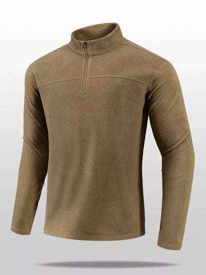 Men's Plus Size Quarter Zip Long Sleeve Sweatshirt - Farnelli